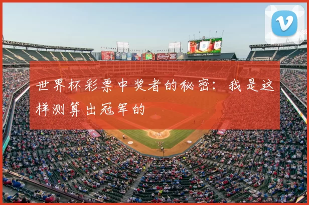 世界杯彩票中奖者的秘密:我是这样测算出冠军的